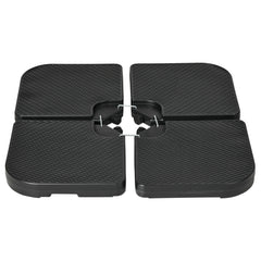 4PCs 175lb Cantilever Patio Umbrella Base Weights, HDPE Water and Sand Filled Umbrella Weights, Black