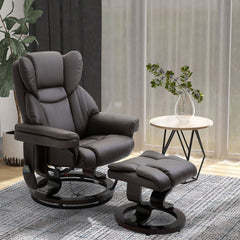 Massage Sofa Recliner Chair w/ Footrest, 10 Vibration Point, Faux PU Leather, Brown