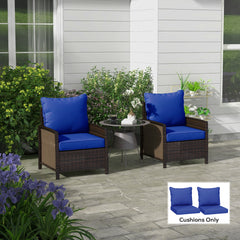Patio Chair Cushions Set of 2 with Seat & Backrest, Fade Resistant Seat Replacement Cushion Set, Navy Blue