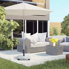 Patio Umbrella Base with Wheels, 53lbs Water or 66lbs Sand Filled, Heavy Duty Outdoor Umbrella Stand Holder, Gray