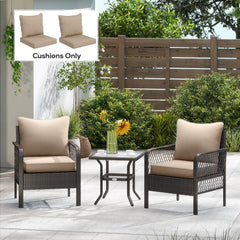 Patio Chair Cushions Set of 2 with Seat & Backrest, Fade Resistant Seat Replacement Cushion Set, Beige
