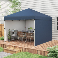 10' x 10' Pop Up Canopy with Sidewalls, Weight Bags and Carry Bag, Height Adjustable Tent for Parties, Navy