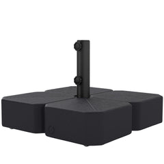Patio Umbrella Base with Wheels Outdoor Umbrella Stand Holder for 1.5"/1.9" Poles Black