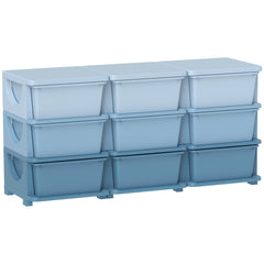 29.5" 3 Tier Kids Storage Unit Dresser Tower w/ 9 Drawers, Blue