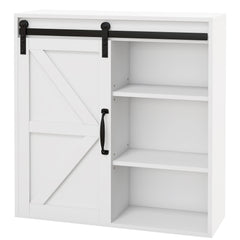 Bathroom Medicine Cabinet, Wall Cabinet with Sliding Door and Adjustable Shelf, 22.75" x 7.75" x 24.5", White