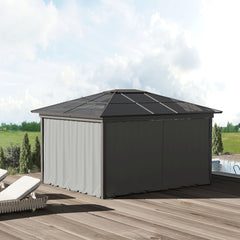 9.84' x 9.84' Gazebo Sidewall Set with Hooks/C-Rings, Gray