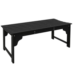 Slatted Wooden Garden Bench, Curved Seat Front Porch Bench, Black