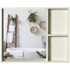 31.5" x 25.5" Bathroom Medicine Cabinet with Mirror, Storage Shelf, Over Toilet Bathroom Cabinet Wall Mounted for Living Room and Laundry Room, White