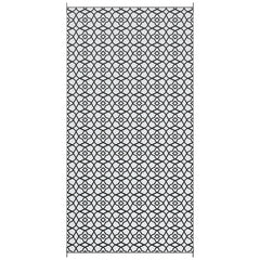 Reversible Outdoor Rug Carpet RV Camping Rugs with Carry Bag, 9' x 18', Black & White Clover