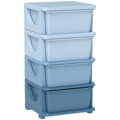 30" 4 Tier Kids Storage Unit Dresser Tower w/ 4 Drawers, Blue
