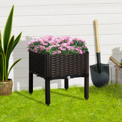 1 Piece Raised Garden Bed with Legs, Planter Box Raised Bed to Grow Flowers, Herbs & Vegetables, Brown