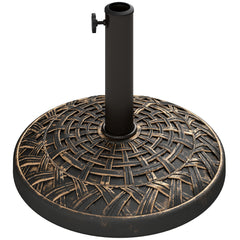 19" Patio Umbrella Base, 26 lbs Concrete Heavy Duty Umbrella Stand, Round Patio Umbrella Holder for 1.5"/1.9" Umbrella Poles for Outdoor, Lawn, Poolside, Bronze