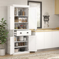 72" Kitchen Cabinet, Pantry Storage Cabinet with Doors and Shelves