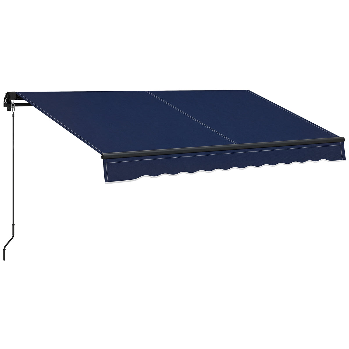 10' x 8' Retractable Awning, 280gsm UV Resistant Sunshade Shelter for Deck, Balcony, Yard, Blue