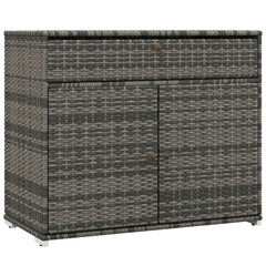 Outdoor Storage Cabinet, Waterproof PE Rattan Cabinet with Drawer for Indoor, Outdoor Swimming Pool, Gray
