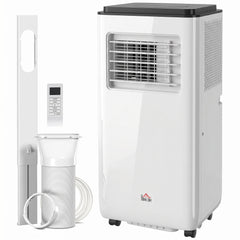10,000 BTU Moible Air Conditioner 440 Sq. Ft., Dehumidifier Fan Auto Sleep with 24H Timer On/Off, Window Kit, White