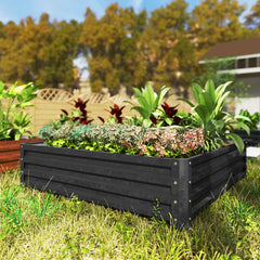 Galvanized Raised Garden Bed, 4' x 4' x 1' Metal Planter Box, for Growing Vegetables, Flowers, Herbs, Succulents, Gray