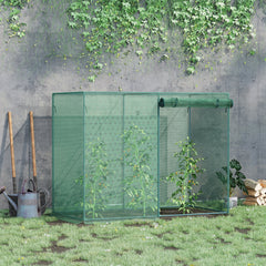 6 x 3ft Crop Cages for Garden, Plant Protectors from Animals, Two Zippered Doors, Storage Bag, 6 Ground Stakes, Green