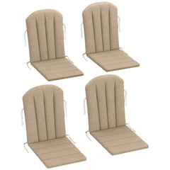Set of 4 Outdoor Chair Cushions, High Back Adirondack Chair Cushion with Ties, High-Density Foam, Beige