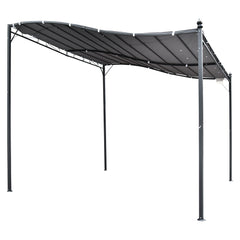 10' x 13' Outdoor Pergola Gazebo, Steel Patio Canopy with Weather-Resistant Fabric and Drainage Holes, Gray