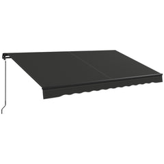 12' x 10' Retractable Awning, 280gsm UV Resistant Sunshade Shelter for Deck, Balcony, Yard, Dark Gray