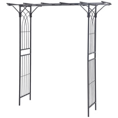 82'' Decorative Metal Garden Trellis Arch with Durable Steel Tubing & Elegant Scrollwork, Perfect for Weddings