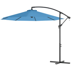 10' Cantilever Tilt Offset Patio Umbrella w/ UV & Water Safe Material & Cross Base (Weight Not Included), Blue
