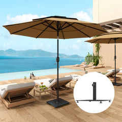 Square Patio Umbrella Base, 29 lbs Metal Umbrella Stand Base with Adjustable Foot Pads, Heavy Duty Patio Umbrella Holder for 1.5"/1.9" Umbrella Poles for Outdoor, Lawn, Poolside, Black