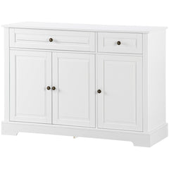 Sideboard Buffet Cabinet, Modern Accent Cabinet with 2 Drawers and Adjustable Shelves, Entryway Cabinet, White