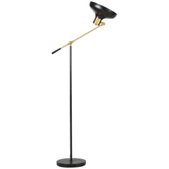 Adjustable Floor Lamps for Living Room, Standing Lamp for Bedroom with Balance Arm, Tall Black and Gold Lamp
