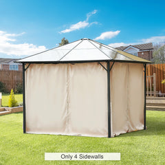 9.84' x 9.84' Gazebo Sidewall Set with Hooks/C-Rings, Beige