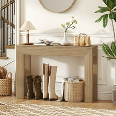 Modern Console Table, 47" Narrow Entryway Table, Natural Wood