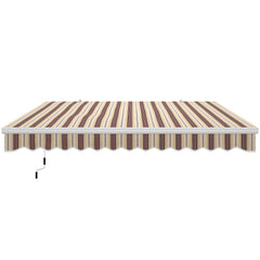 13' x 8' Retractable Awning, Patio Awnings, Sunshade Shelter w/ Manual Crank Handle, UV & Water-Resistant Fabric and Aluminum Frame for Deck, Balcony, Yard, Red Stripes