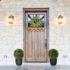 2 Pack Artificial Plant Cedar Topiary Balls, 17.7 Inch