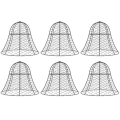 6 Pack Garden Cloches for Plants, 16" x 13" Metal Crop Cage, Plant Cages to Keep Animals Out, Black