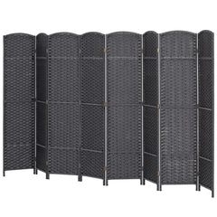 Folding Room Divider Screen 8 Panel 5.6' Tall Privacy Screen Freestanding Room Partition for Home Office, Charcoal Gray