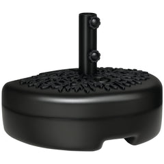 Half Round Umbrella Base, Sand or Water Filled Half Patio Umbrella Stand Holder for Lawn, Deck, Backyard and Garden, 40lb Capacity Water or 46lb Capacity Sand, Fit 1.5"or 2" Pole, Black